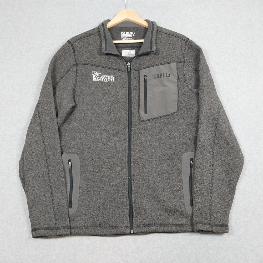 KUIU Base Camp Sweater Mens XL Gray High Loft Full Zip Jacket Fleece Outdoor